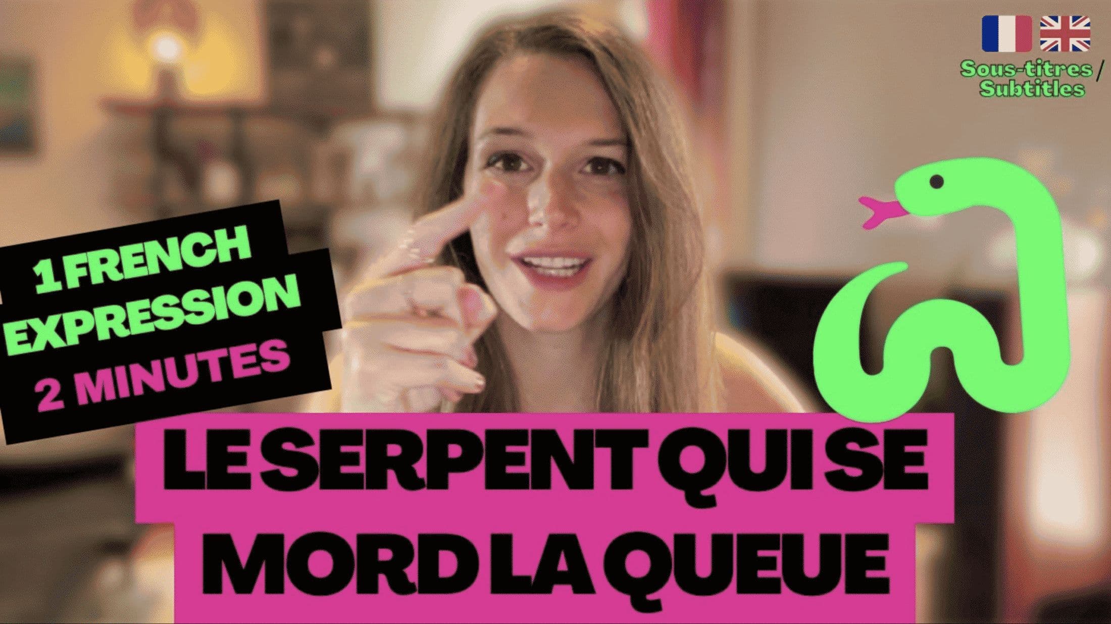 Learn French in 2 Minutes - French Idiom: C'est le serpent qui se mord la queue
