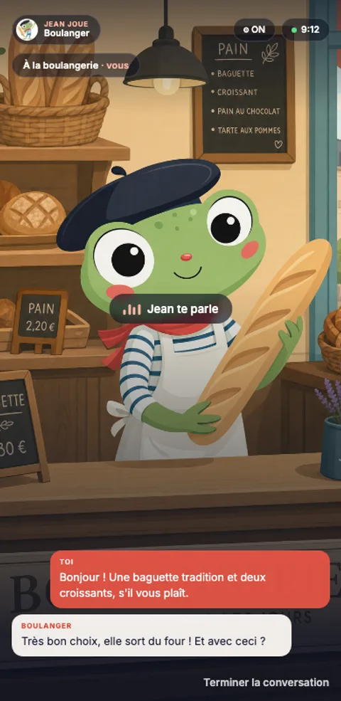 Conversation orale avec Jean à la boulangerie